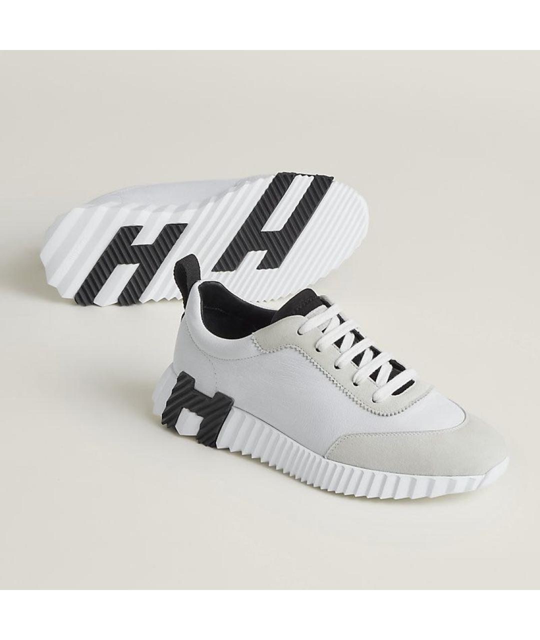 HERMES PRE-OWNED Белые кожаные кроссовки, фото 3