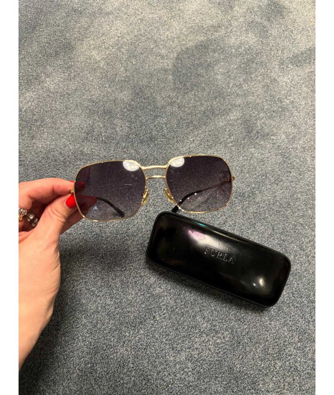 FURLA Фиолетовые металлические солнцезащитные очки, фото 6