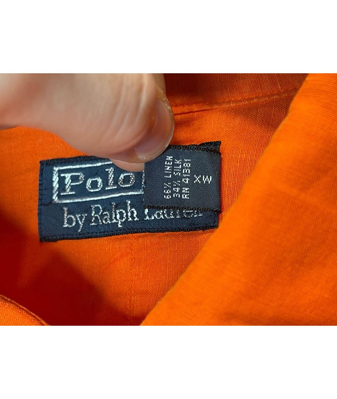 POLO RALPH LAUREN Оранжевая льняная кэжуал рубашка, фото 7