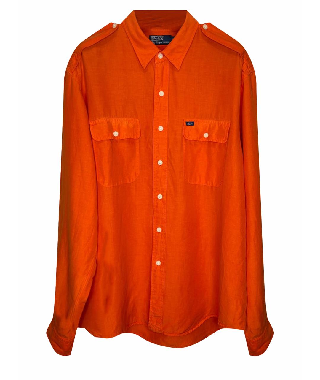 POLO RALPH LAUREN Оранжевая льняная кэжуал рубашка, фото 1