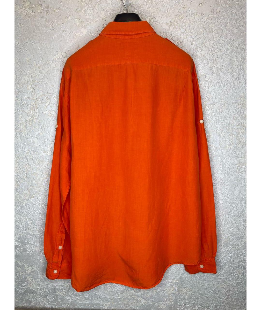 POLO RALPH LAUREN Оранжевая льняная кэжуал рубашка, фото 6