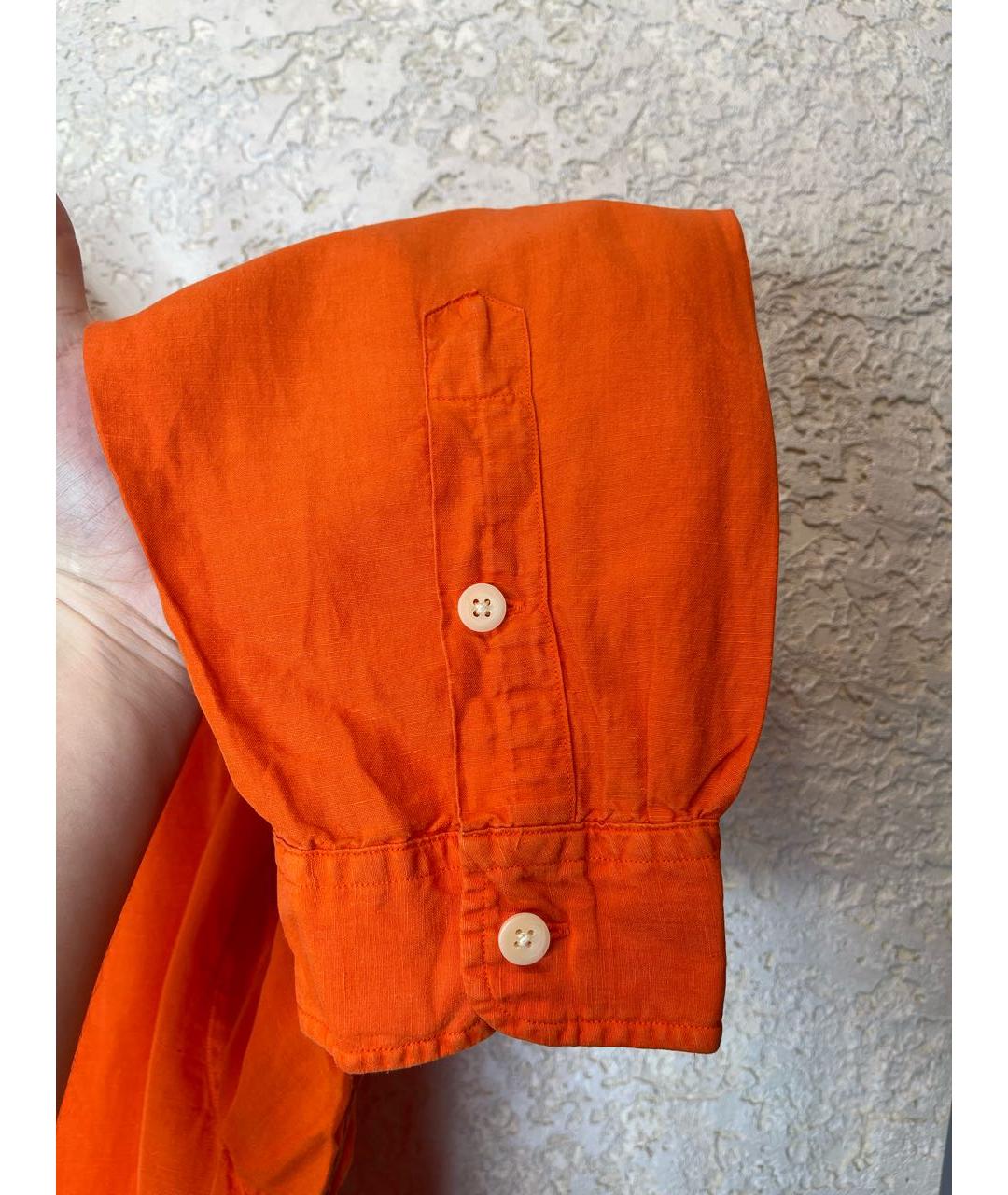 POLO RALPH LAUREN Оранжевая льняная кэжуал рубашка, фото 8