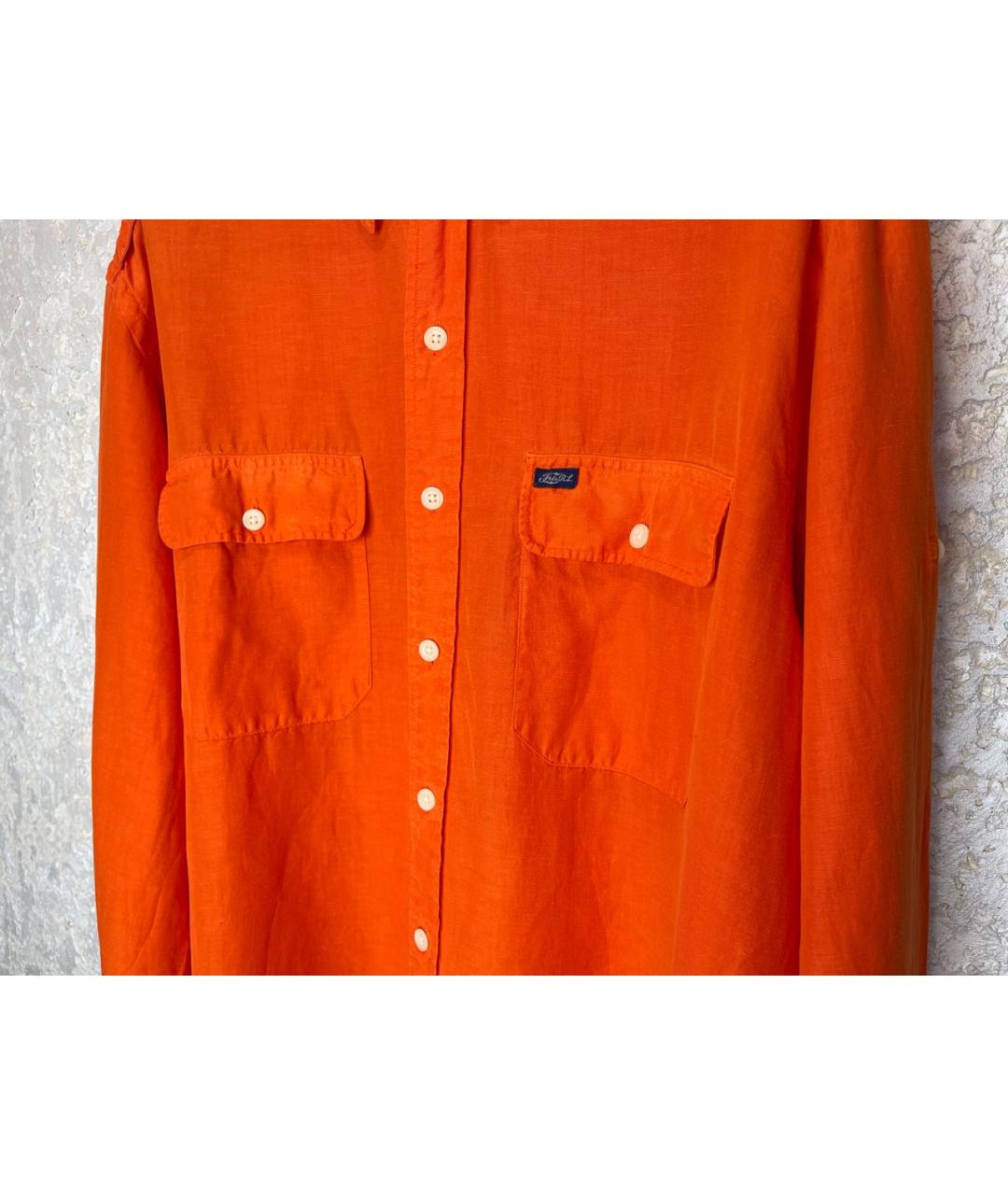 POLO RALPH LAUREN Оранжевая льняная кэжуал рубашка, фото 4
