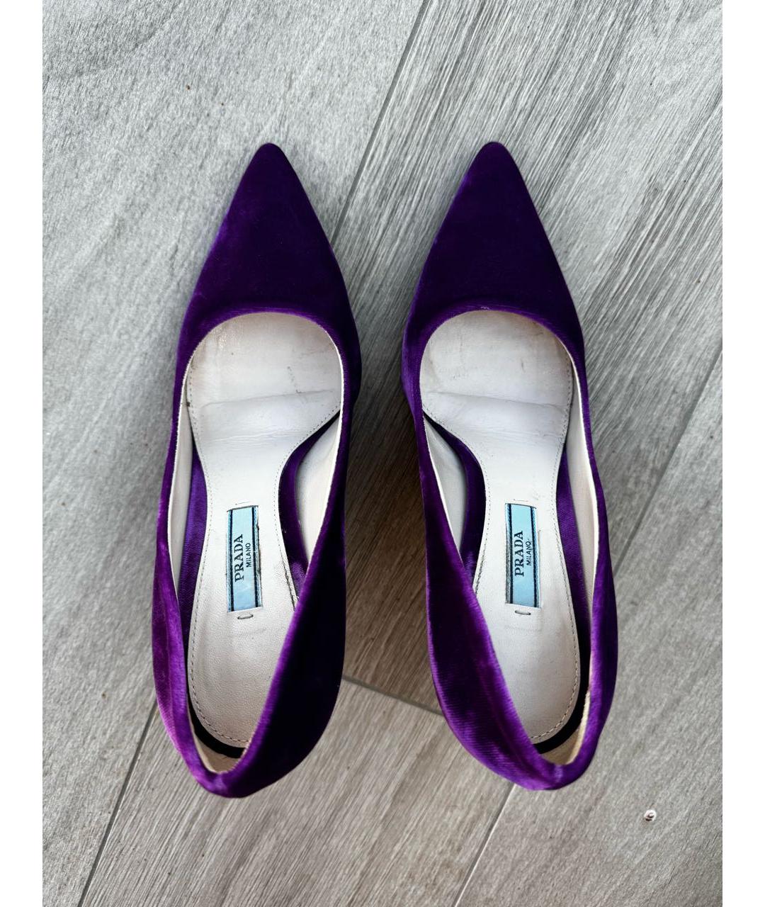 PRADA Фиолетовые бархатные туфли, фото 3