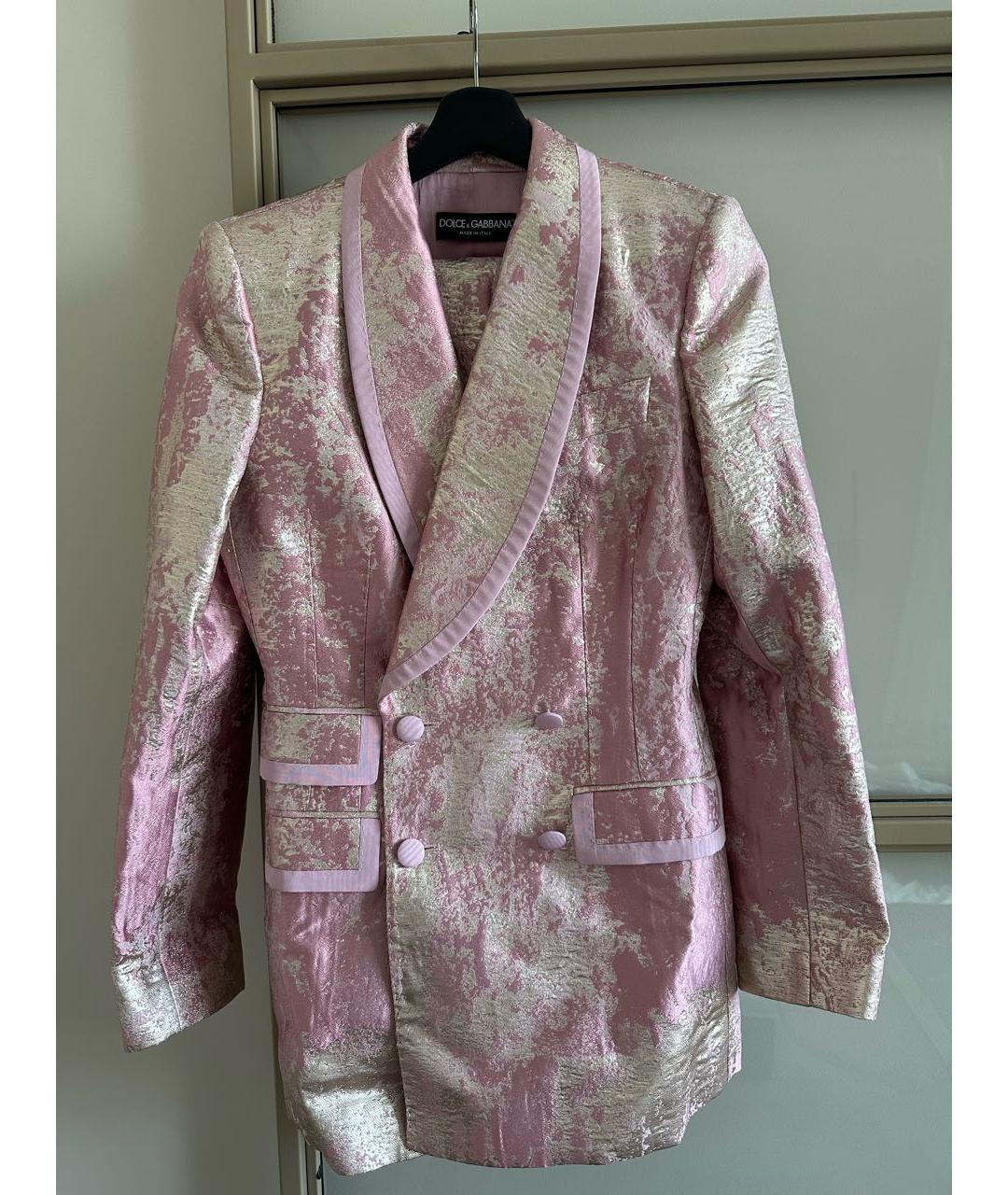 DOLCE&GABBANA Розовый полиэстеровый жакет/пиджак, фото 5