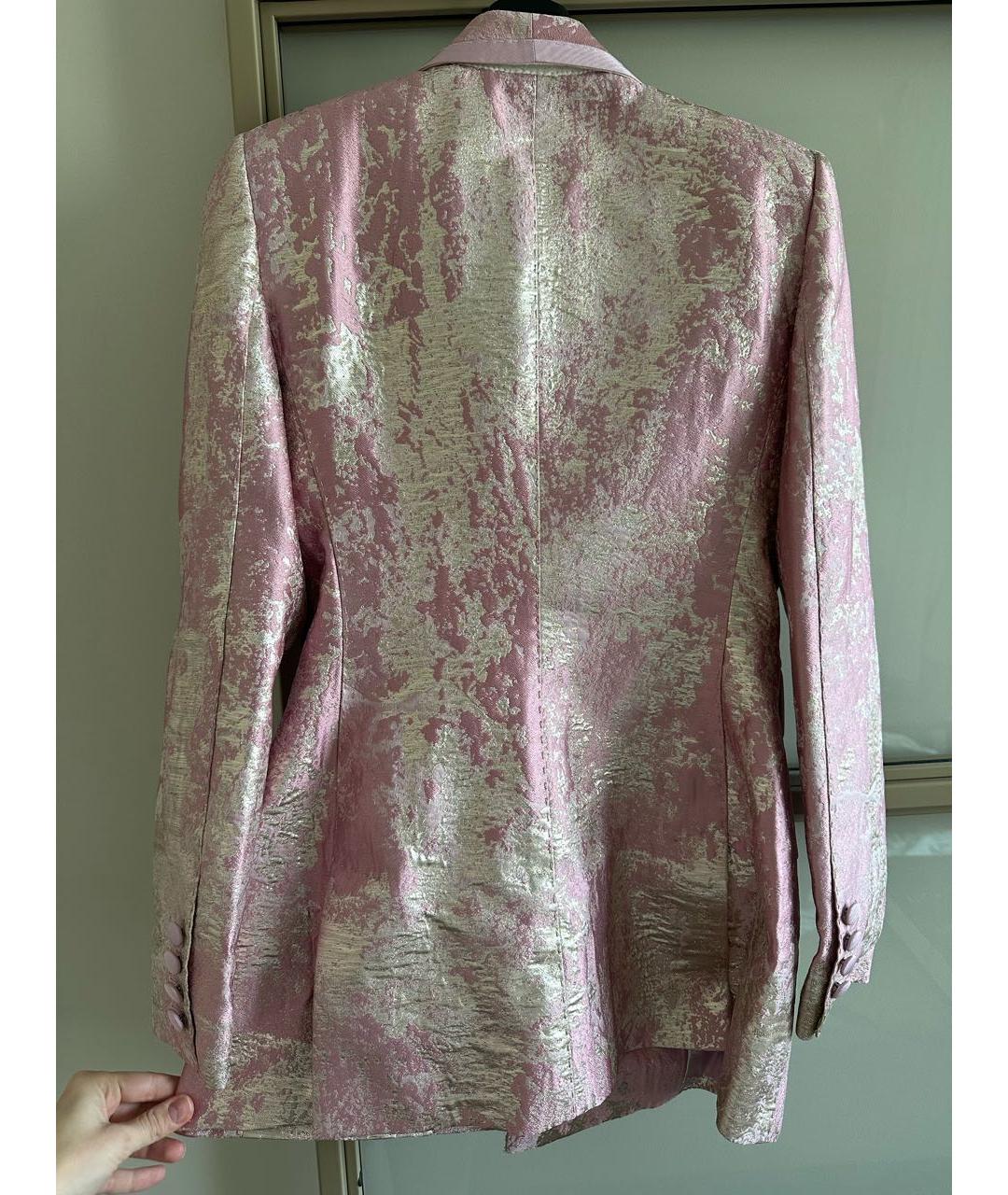DOLCE&GABBANA Розовый полиэстеровый жакет/пиджак, фото 2
