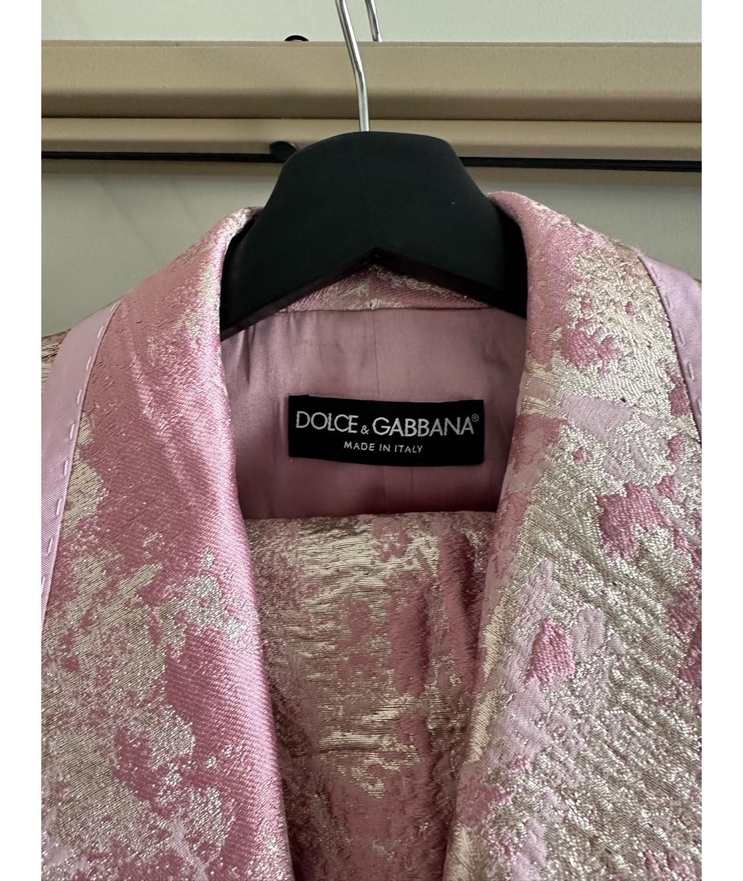DOLCE&GABBANA Розовый полиэстеровый жакет/пиджак, фото 3