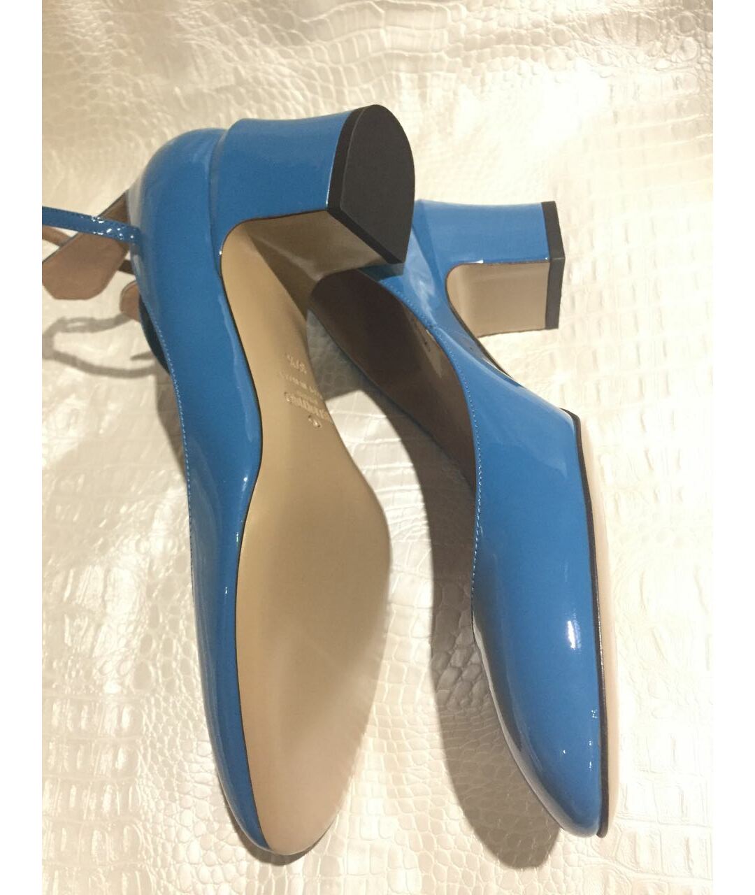 VALENTINO Голубые кожаные туфли, фото 4