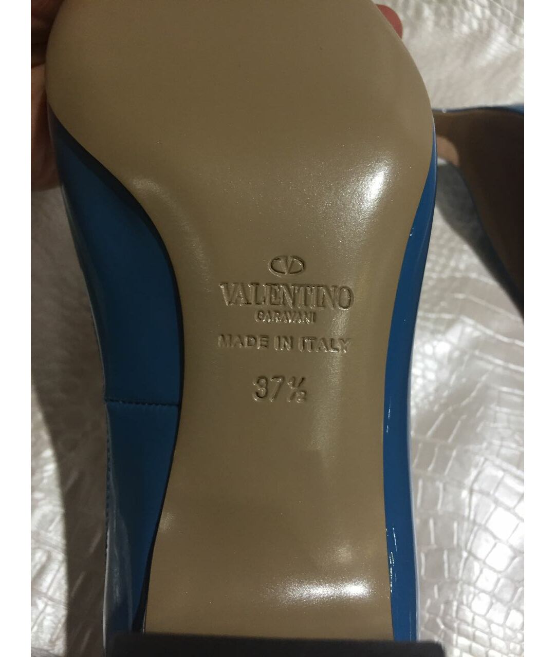 VALENTINO Голубые кожаные туфли, фото 7