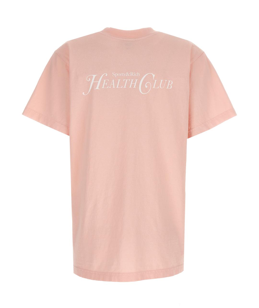 SPORTY AND RICH Розовая хлопковая футболка, фото 2