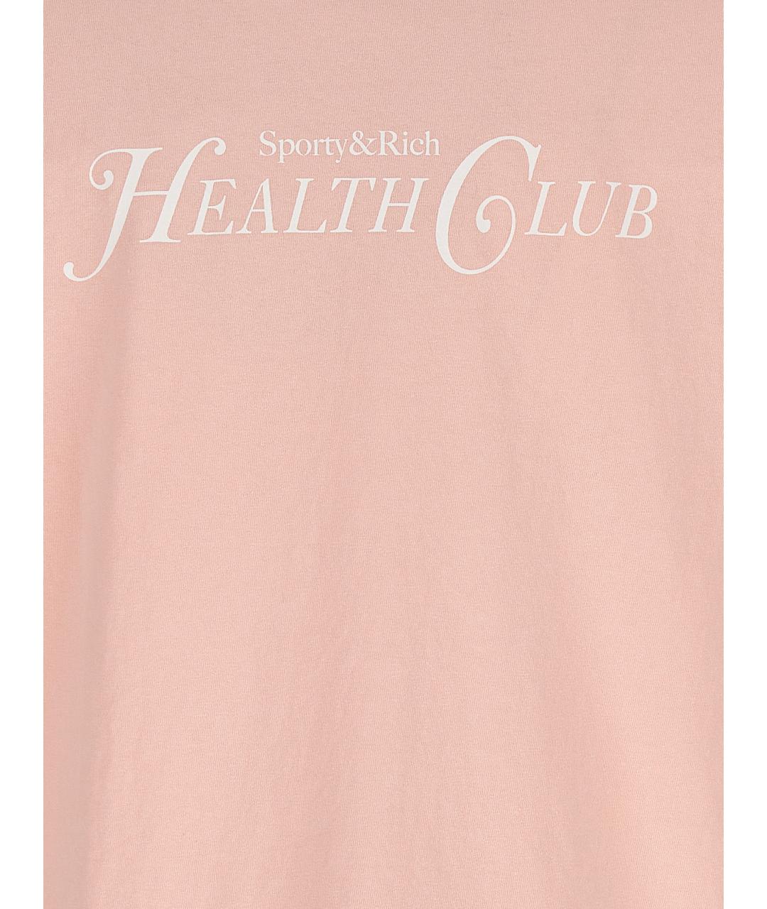 SPORTY AND RICH Розовая хлопковая футболка, фото 4
