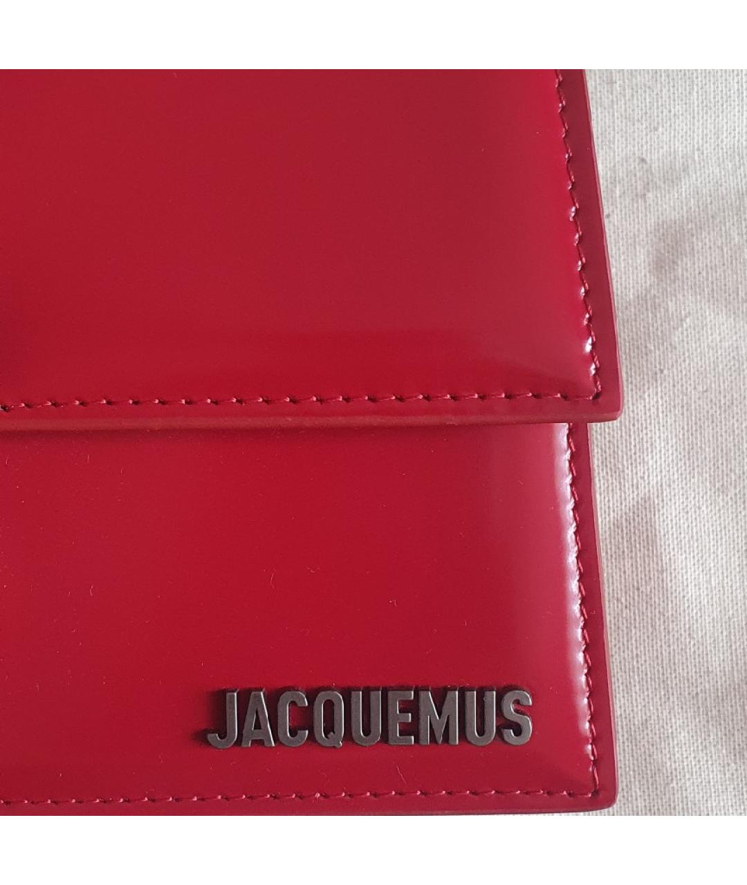 JACQUEMUS Красная сумка через плечо из лакированной кожи, фото 3