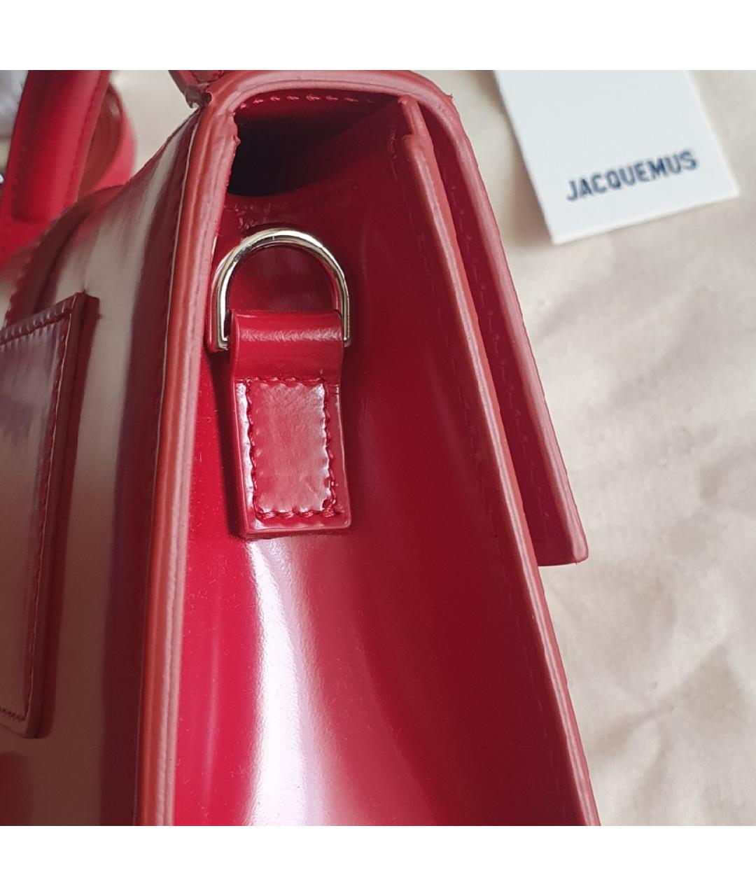 JACQUEMUS Красная сумка через плечо из лакированной кожи, фото 7