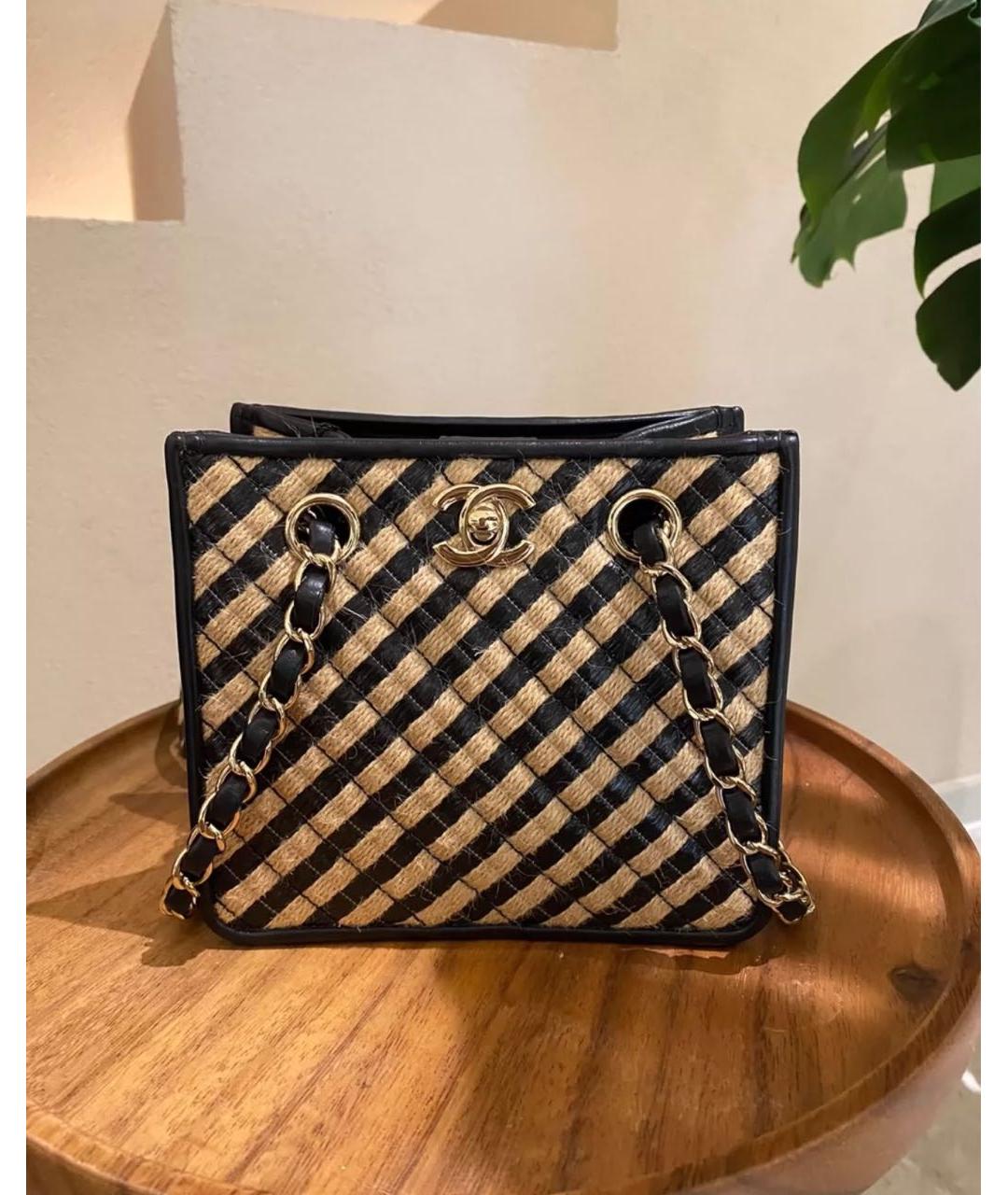 CHANEL PRE-OWNED Коричневая пелетеная сумка через плечо, фото 2