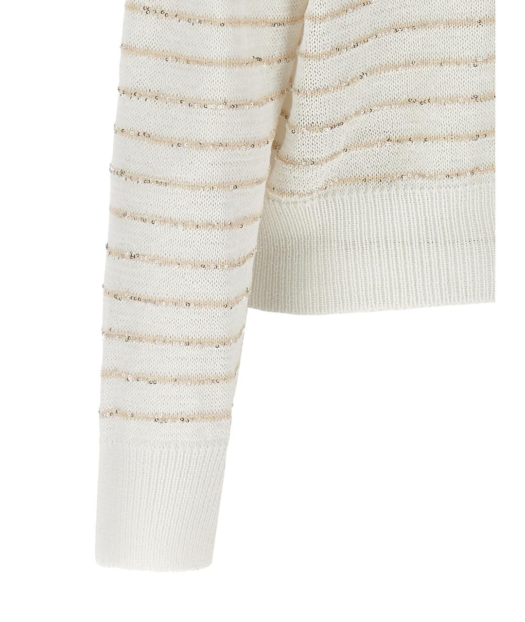 BRUNELLO CUCINELLI Белый хлопковый джемпер / свитер, фото 4