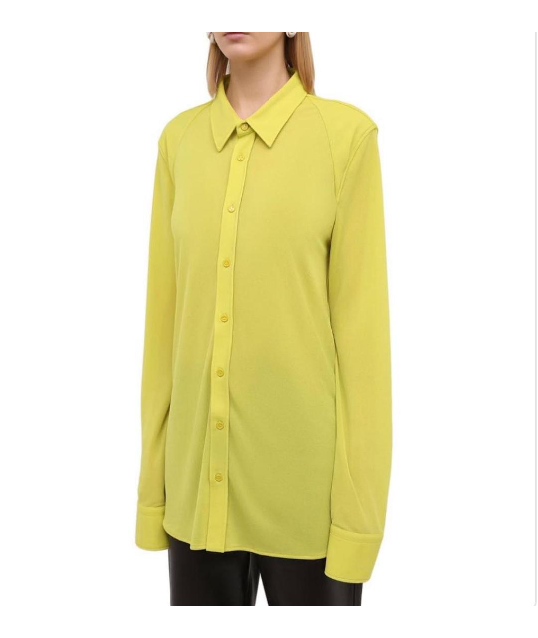 BOTTEGA VENETA Желтая полиэстеровая рубашка, фото 6