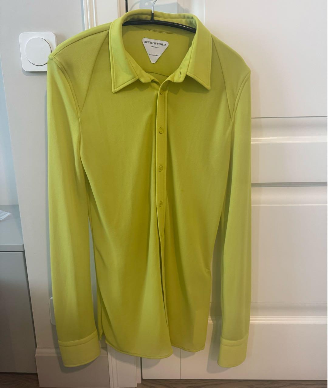 BOTTEGA VENETA Желтая полиэстеровая рубашка, фото 2