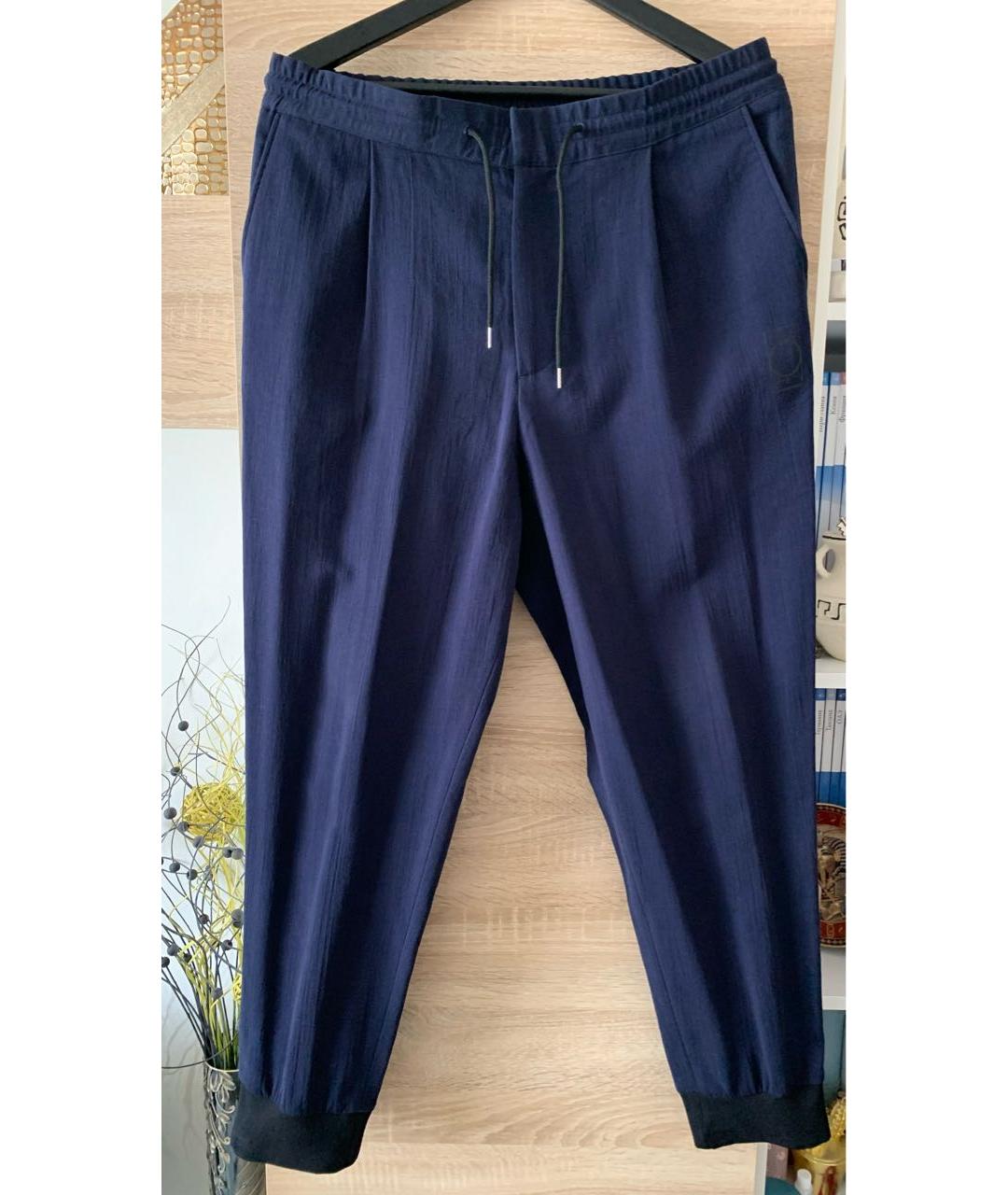MCQ ALEXANDER MCQUEEN Темно-синие хлопковые повседневные брюки, фото 7