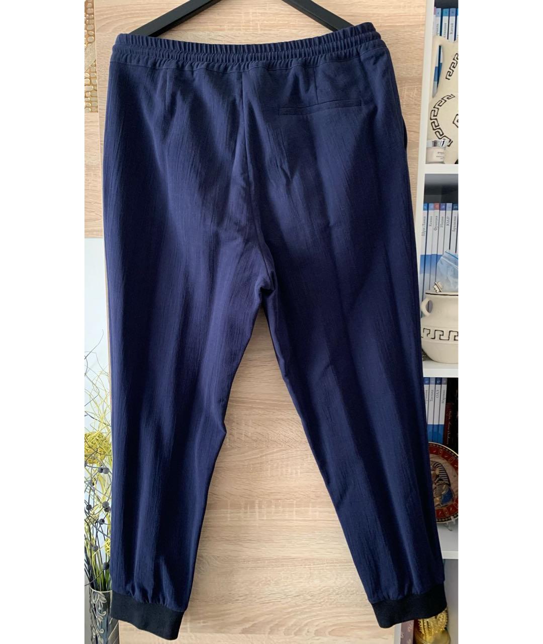 MCQ ALEXANDER MCQUEEN Темно-синие хлопковые повседневные брюки, фото 2