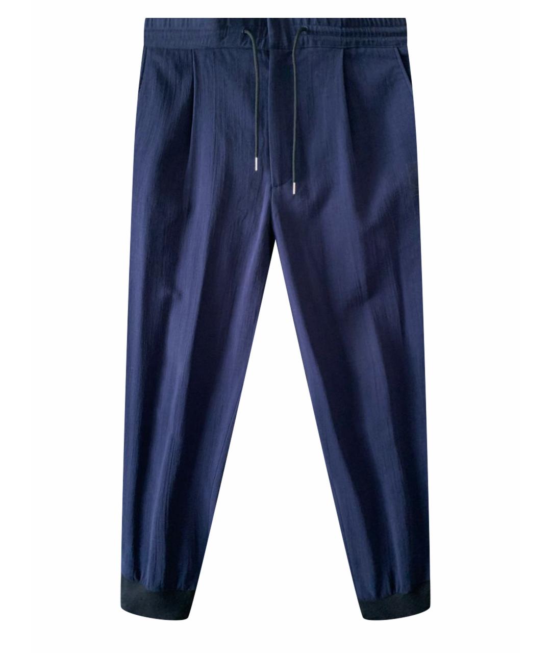MCQ ALEXANDER MCQUEEN Темно-синие хлопковые повседневные брюки, фото 1