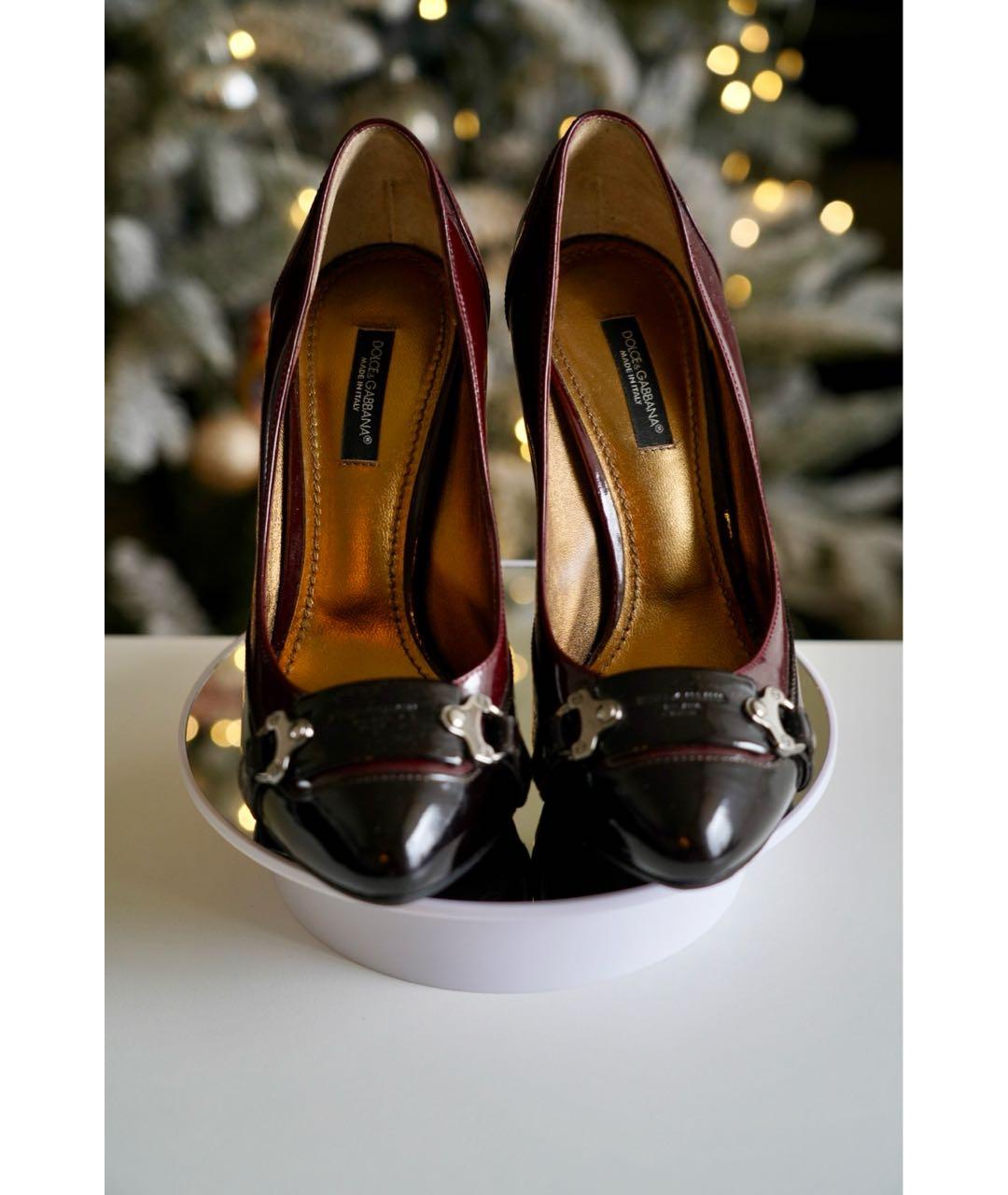 DOLCE&GABBANA Бордовые туфли из лакированной кожи, фото 2