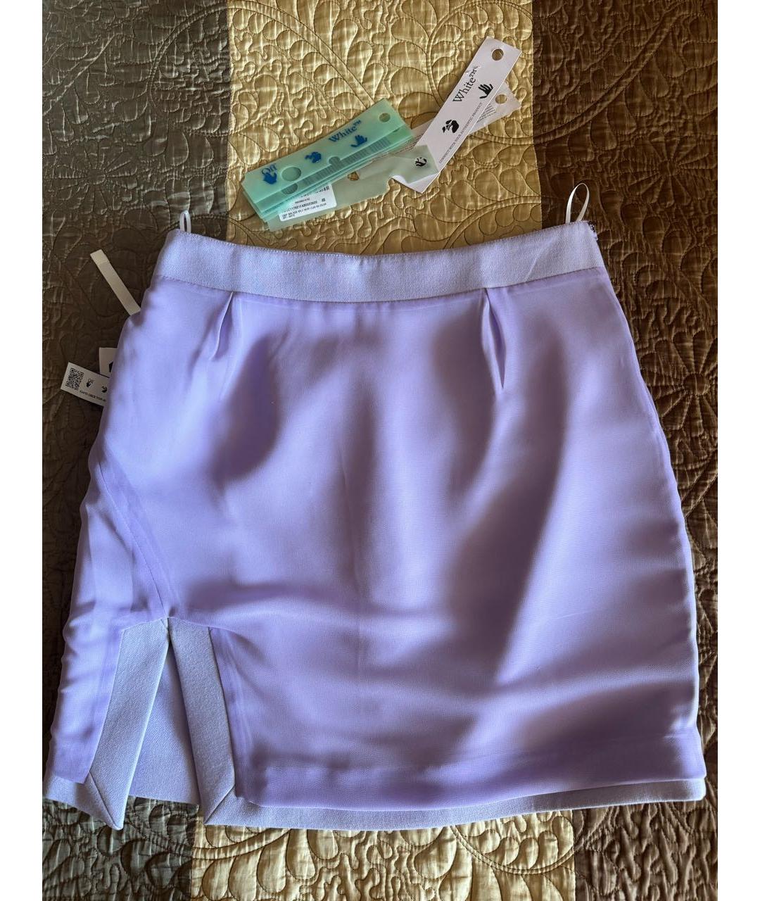 OFF-WHITE Фиолетовая полиэстеровая юбка мини, фото 4