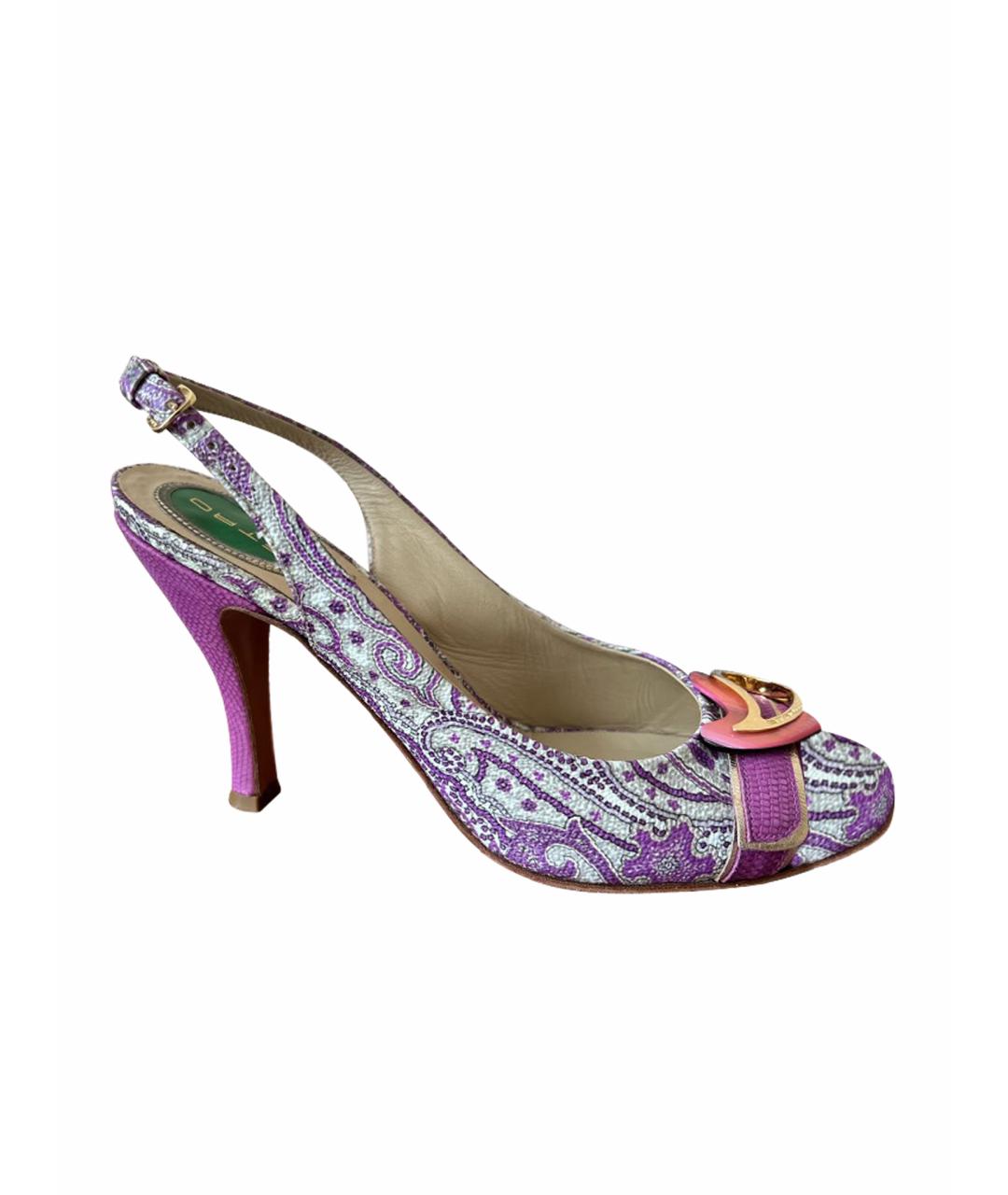 ETRO Фиолетовые кожаные туфли, фото 1