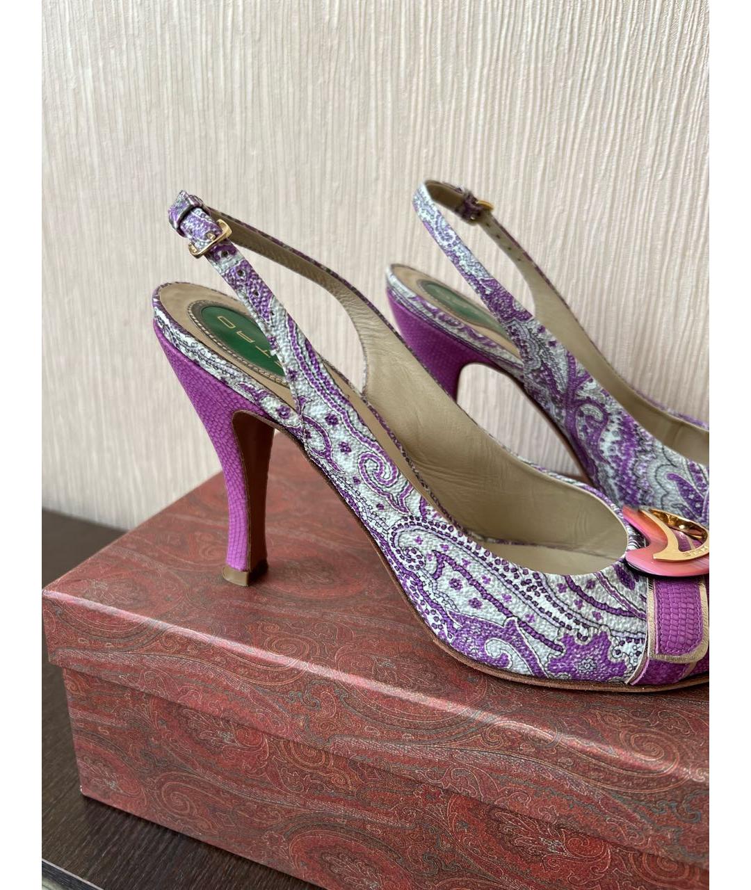 ETRO Фиолетовые кожаные туфли, фото 2