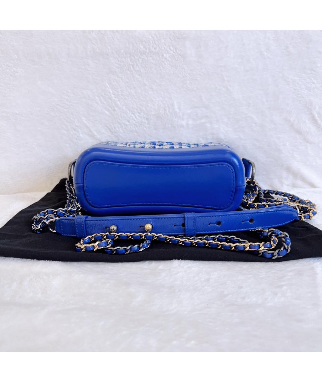 CHANEL PRE-OWNED Синяя твидовая сумка через плечо, фото 5