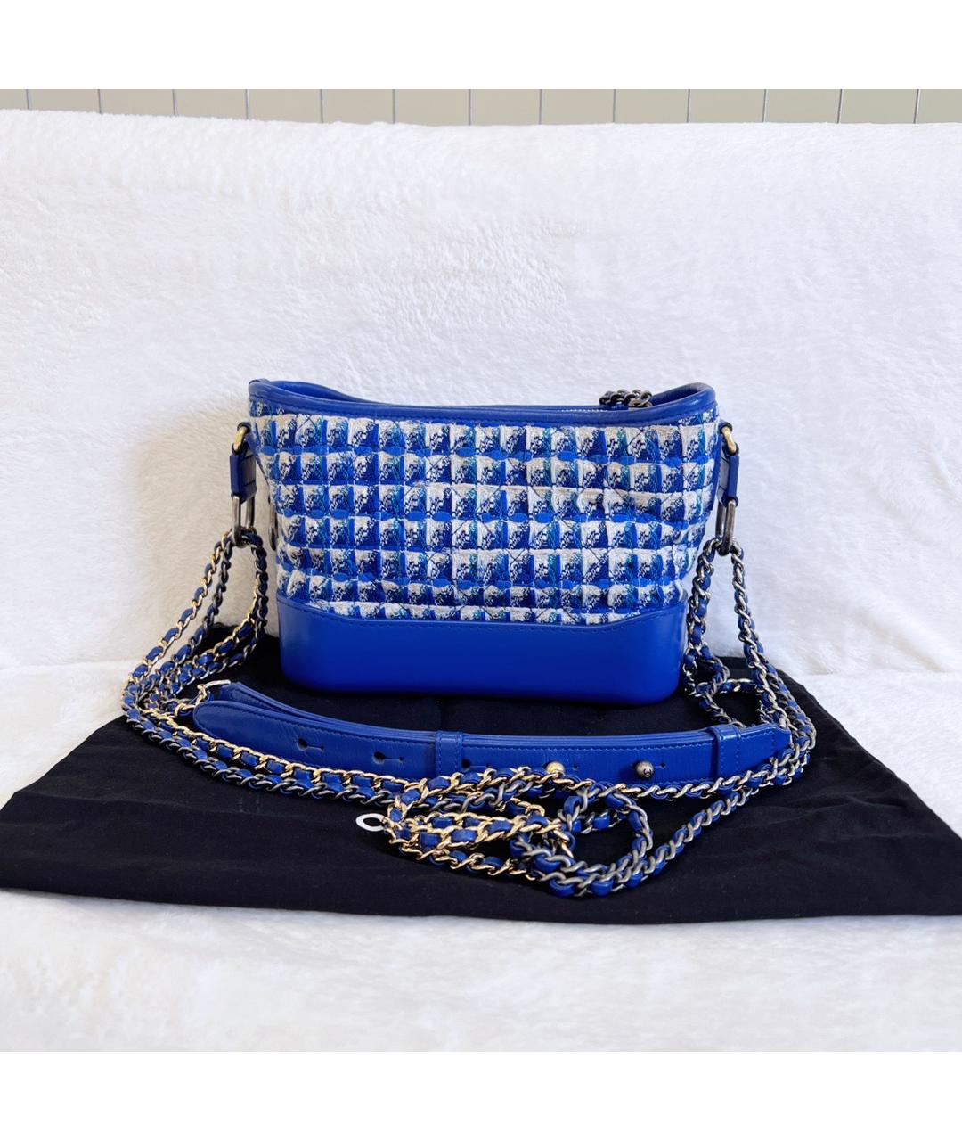 CHANEL PRE-OWNED Синяя твидовая сумка через плечо, фото 4