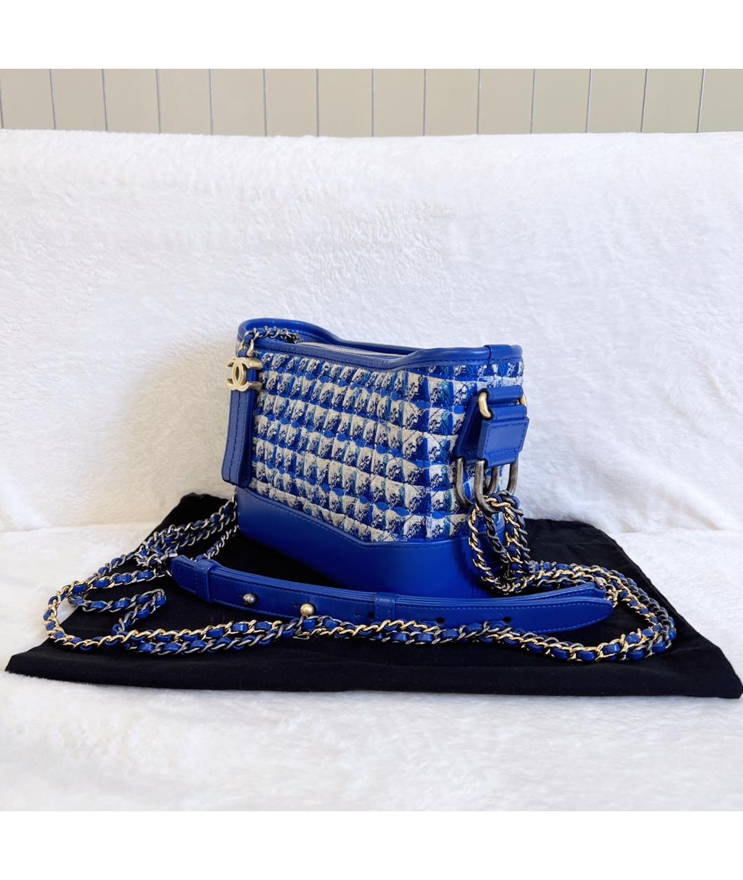 CHANEL PRE-OWNED Синяя твидовая сумка через плечо, фото 2