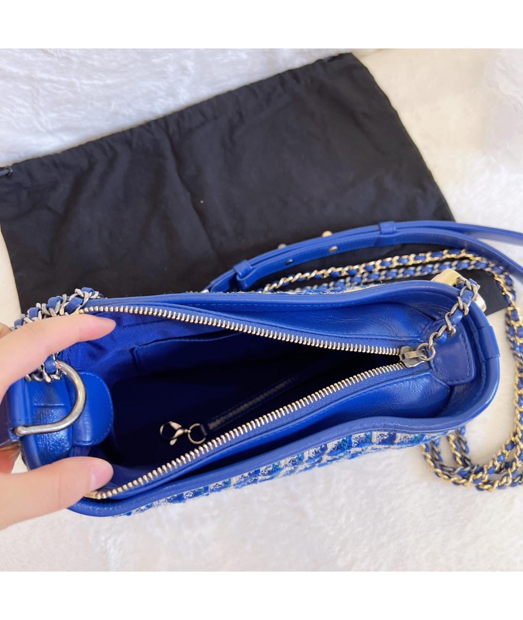 CHANEL PRE-OWNED Синяя твидовая сумка через плечо, фото 6