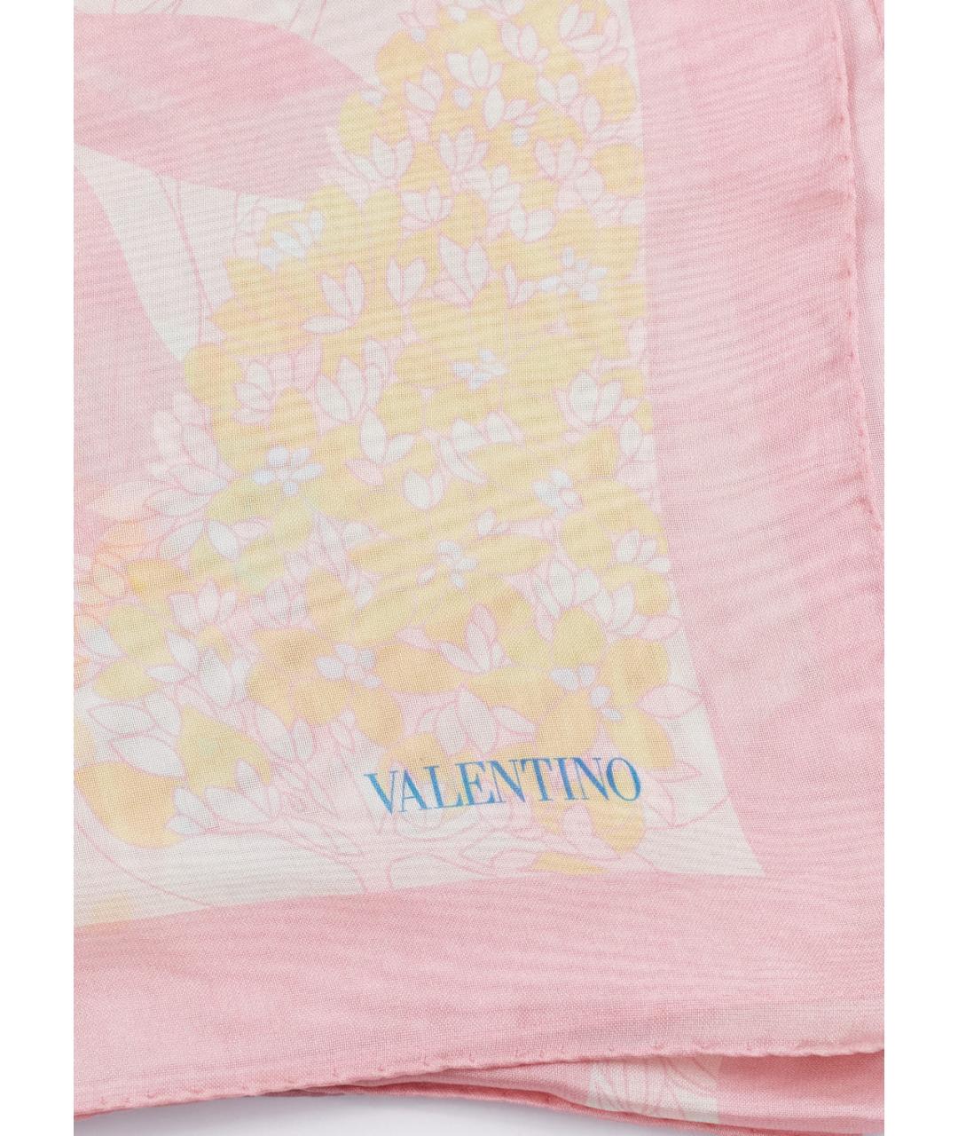 VALENTINO Розовый шелковый платок, фото 2