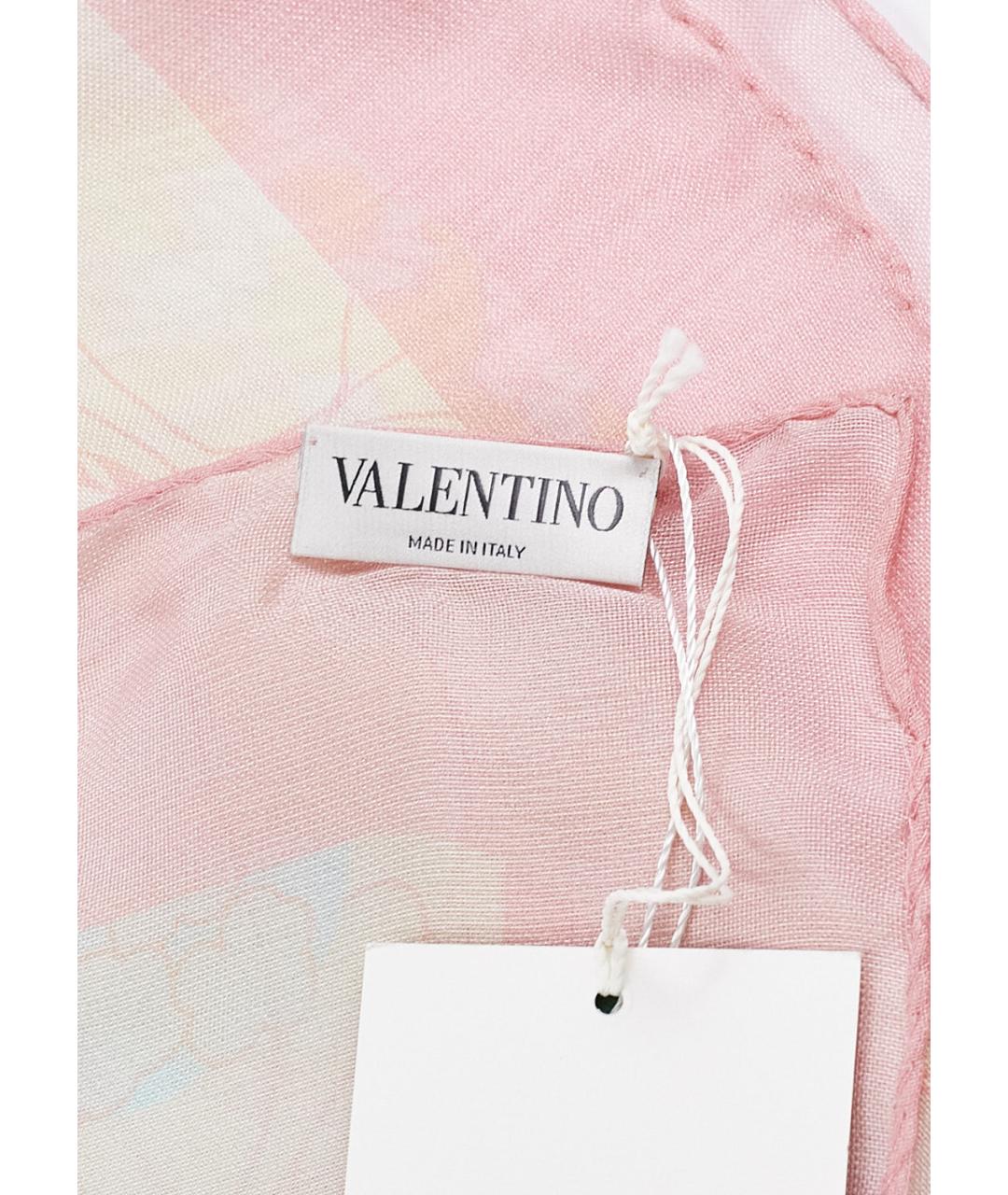 VALENTINO Розовый шелковый платок, фото 3