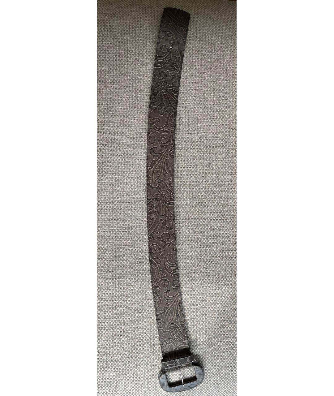 ETRO Серый кожаный ремень, фото 5