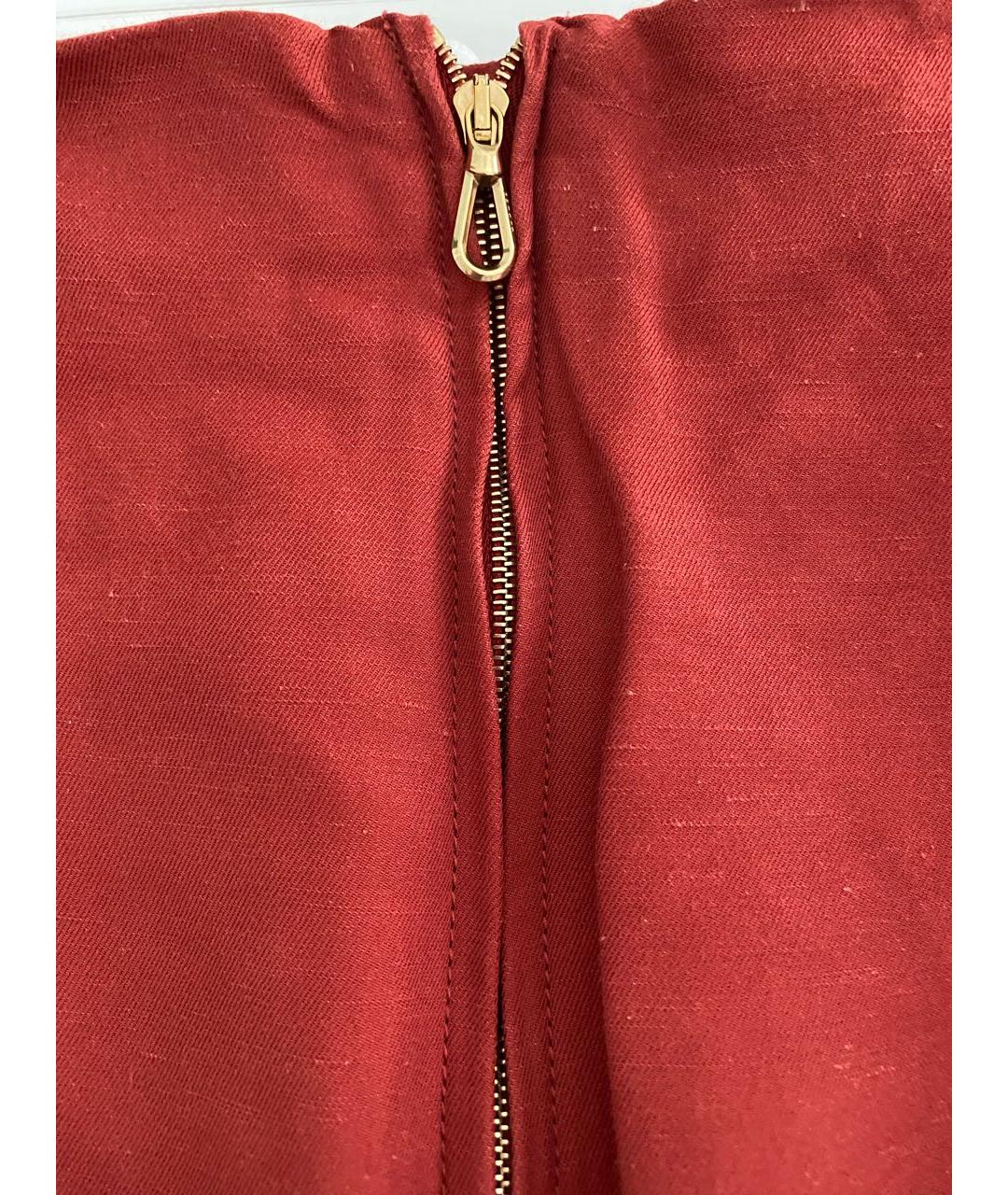SANDRO Бордовые льняные прямые брюки, фото 4