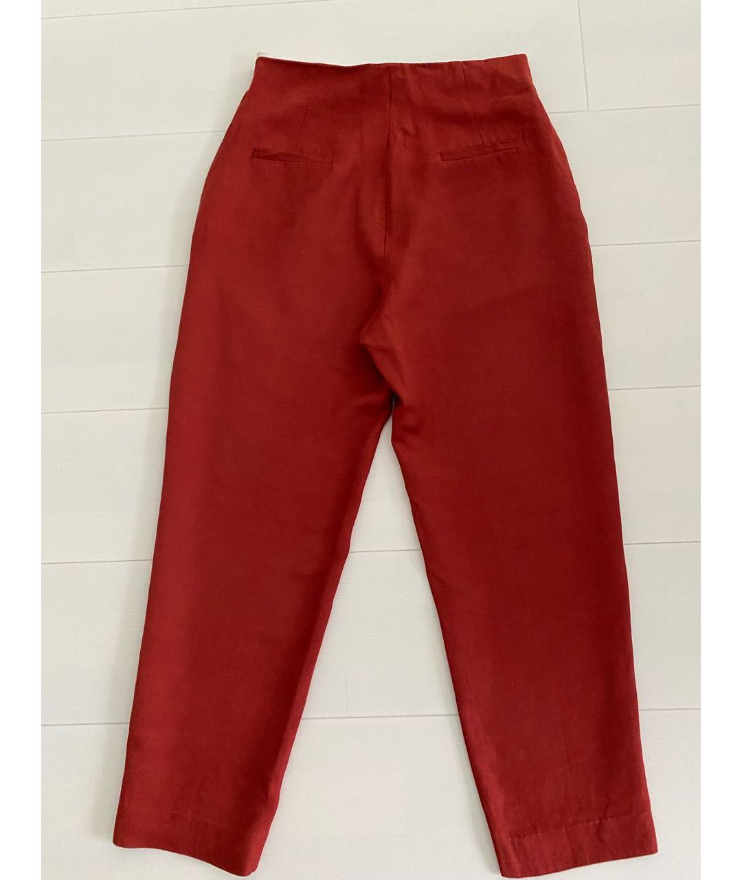 SANDRO Бордовые льняные прямые брюки, фото 2