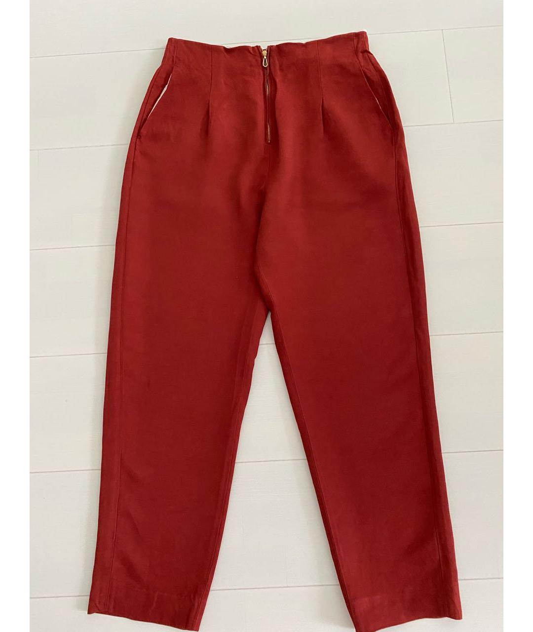 SANDRO Бордовые льняные прямые брюки, фото 5