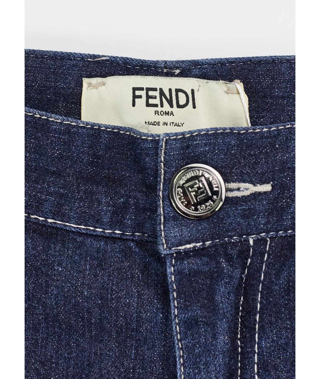 FENDI Темно-синие прямые джинсы, фото 3