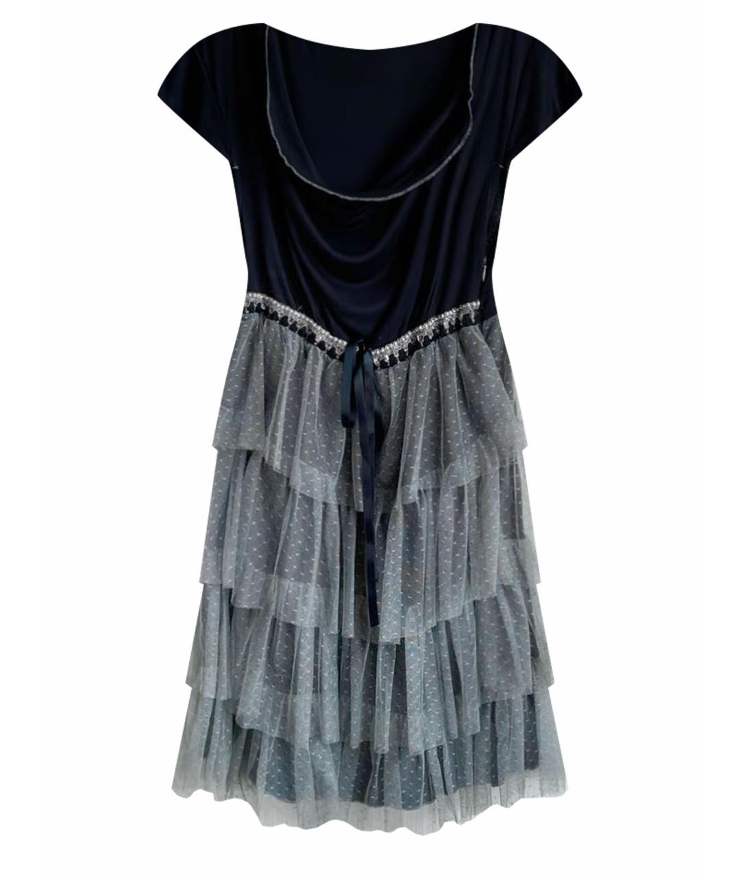 LIU JO Черное вискозное коктейльное платье, фото 1