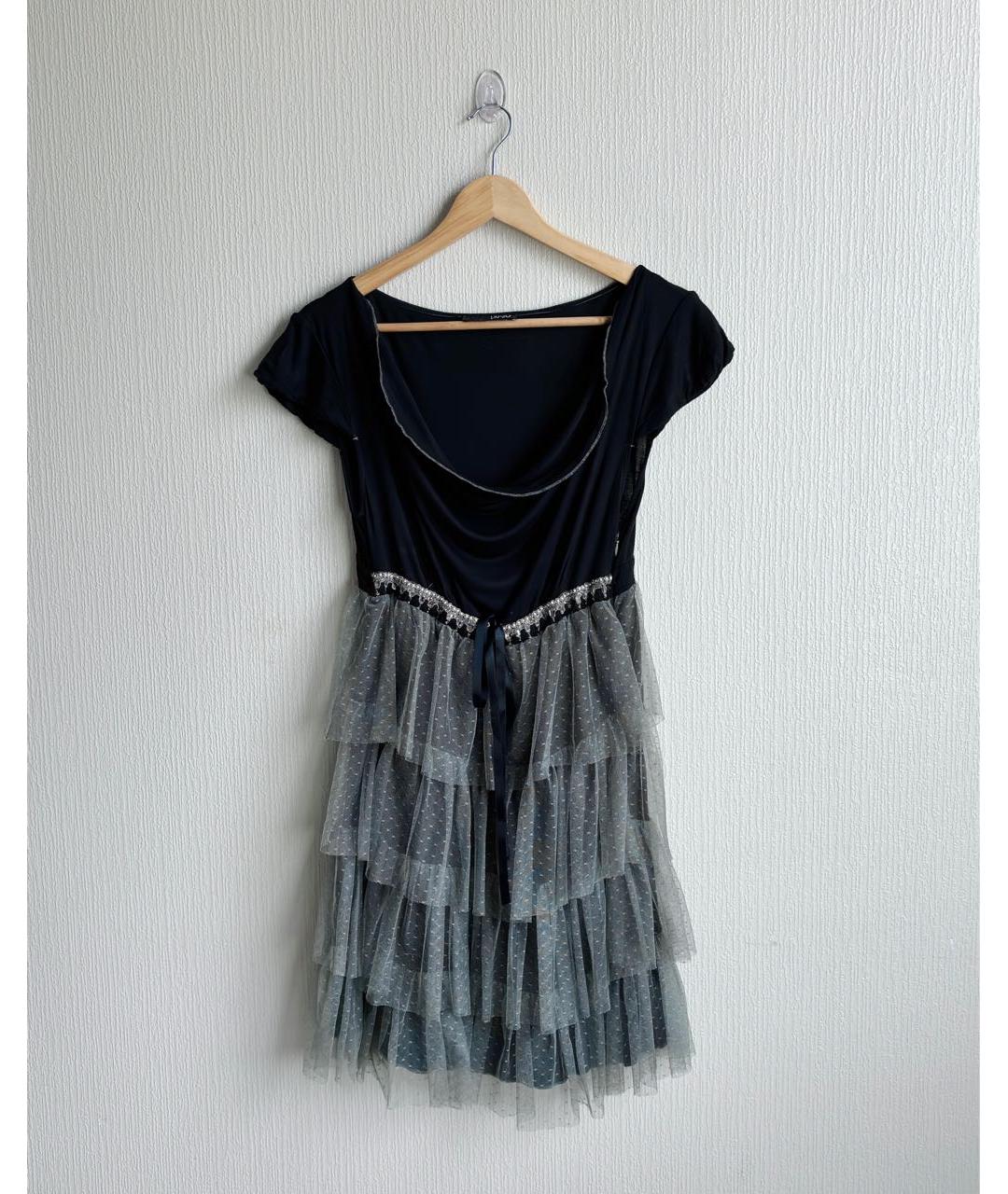LIU JO Черное вискозное коктейльное платье, фото 9