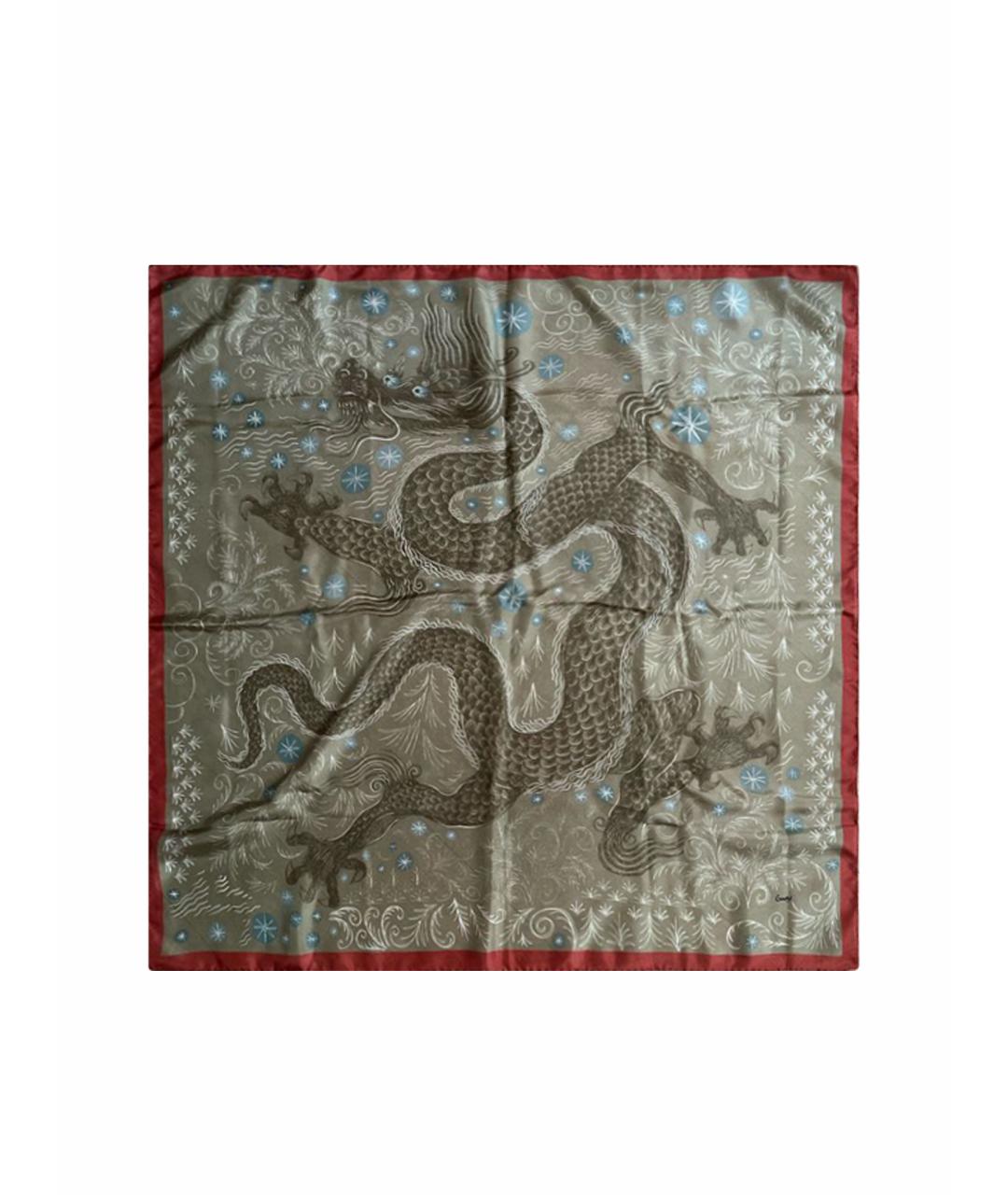 GOURJI Зеленый шелковый платок, фото 1
