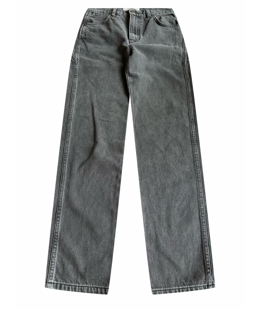 REFORMATION Антрацитовые хлопковые прямые джинсы, фото 1