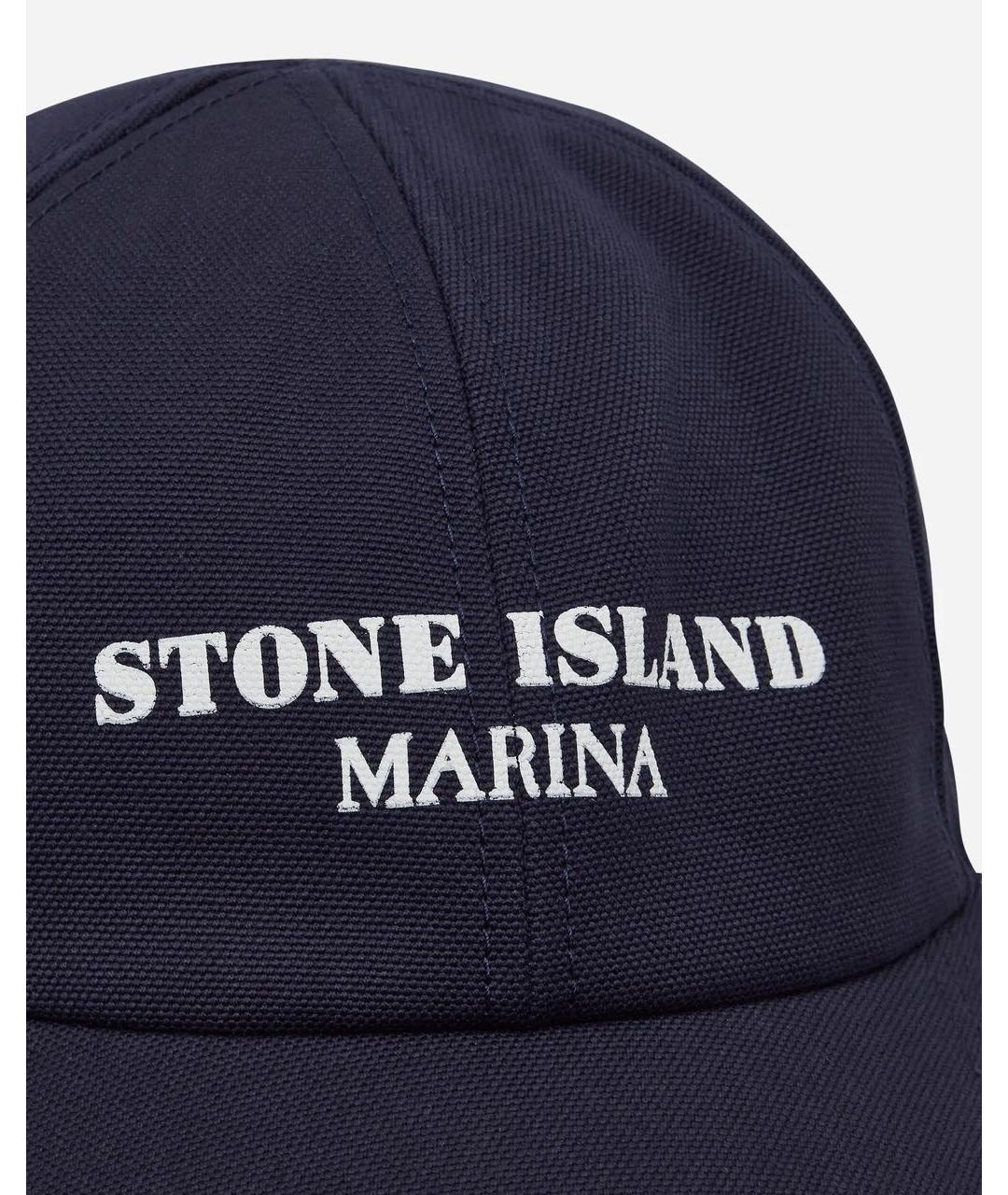 STONE ISLAND Темно-синяя хлопковая кепка/бейсболка, фото 4