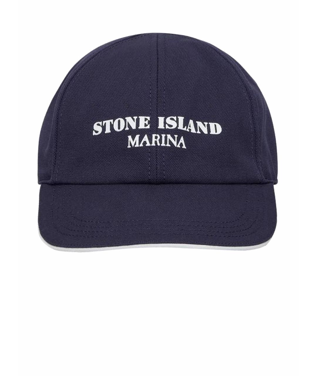 STONE ISLAND Темно-синяя хлопковая кепка/бейсболка, фото 1