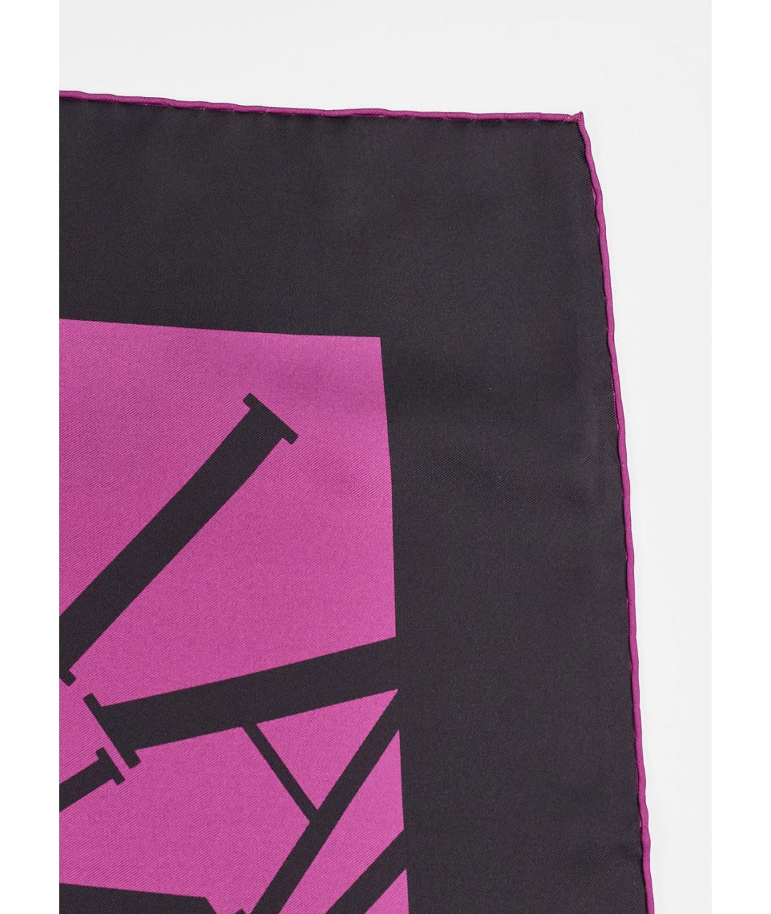 VALENTINO Фиолетовый шелковый платок, фото 4