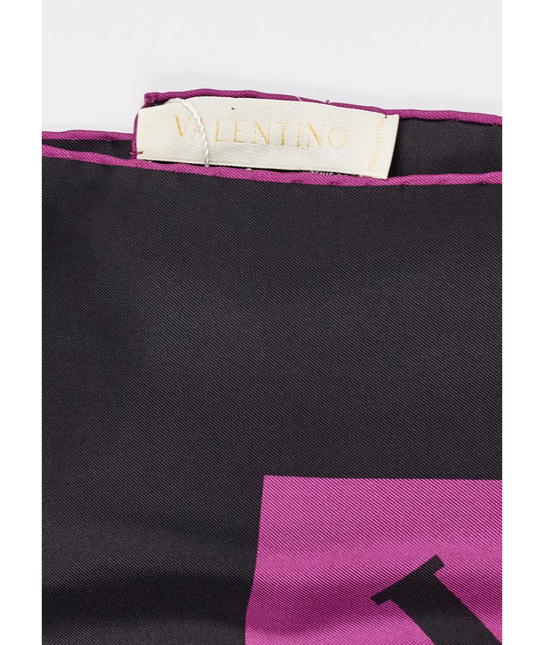 VALENTINO Фиолетовый шелковый платок, фото 3