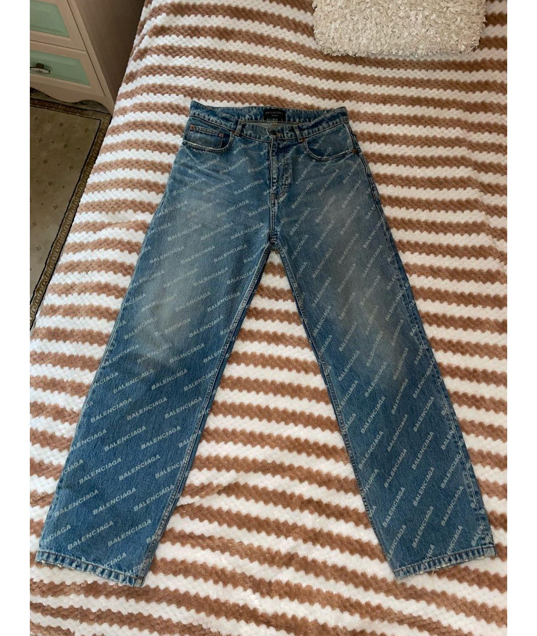 BALENCIAGA Синие хлопковые прямые джинсы, фото 8