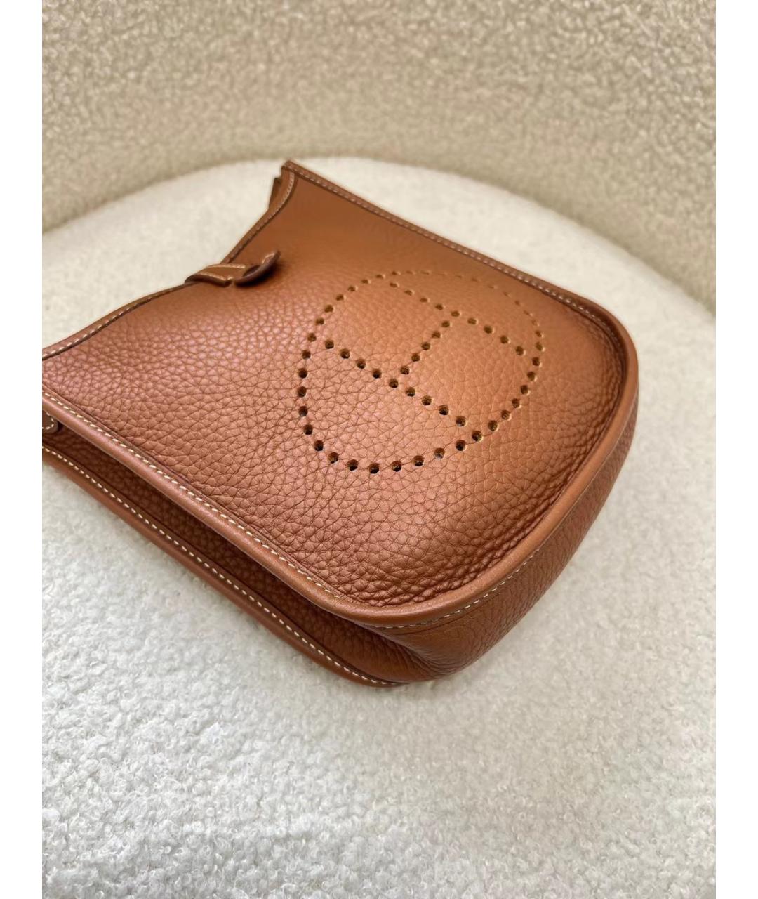 HERMES Коричневая кожаная сумка через плечо, фото 4