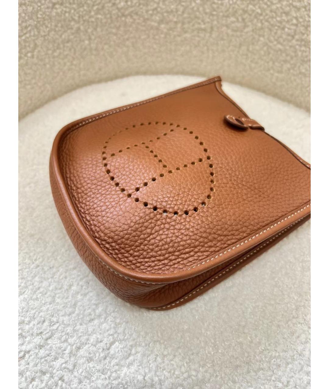 HERMES Коричневая кожаная сумка через плечо, фото 5